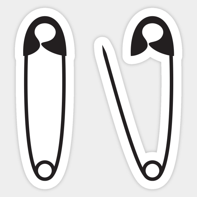 Safety pin silhouette Sticker by Mhea